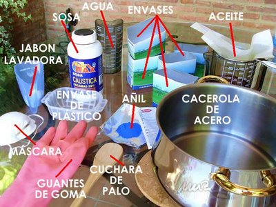 Ingredientes y utensilios para elaborar Jabón artesano